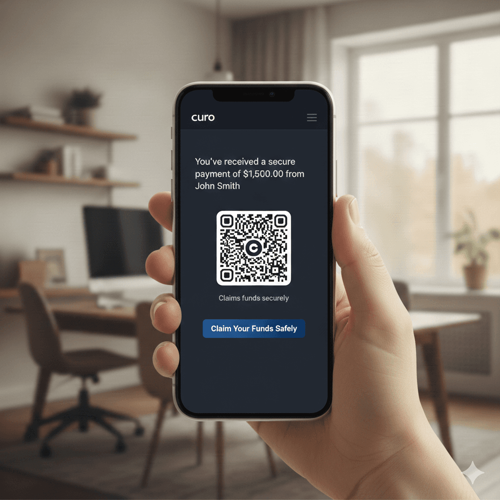 Email notification with QR code check